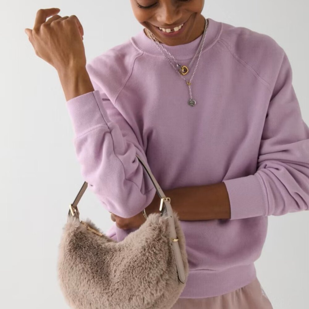 Kate Spade Nova Faux Fur Small Crescent Shoulder Bag - NWT